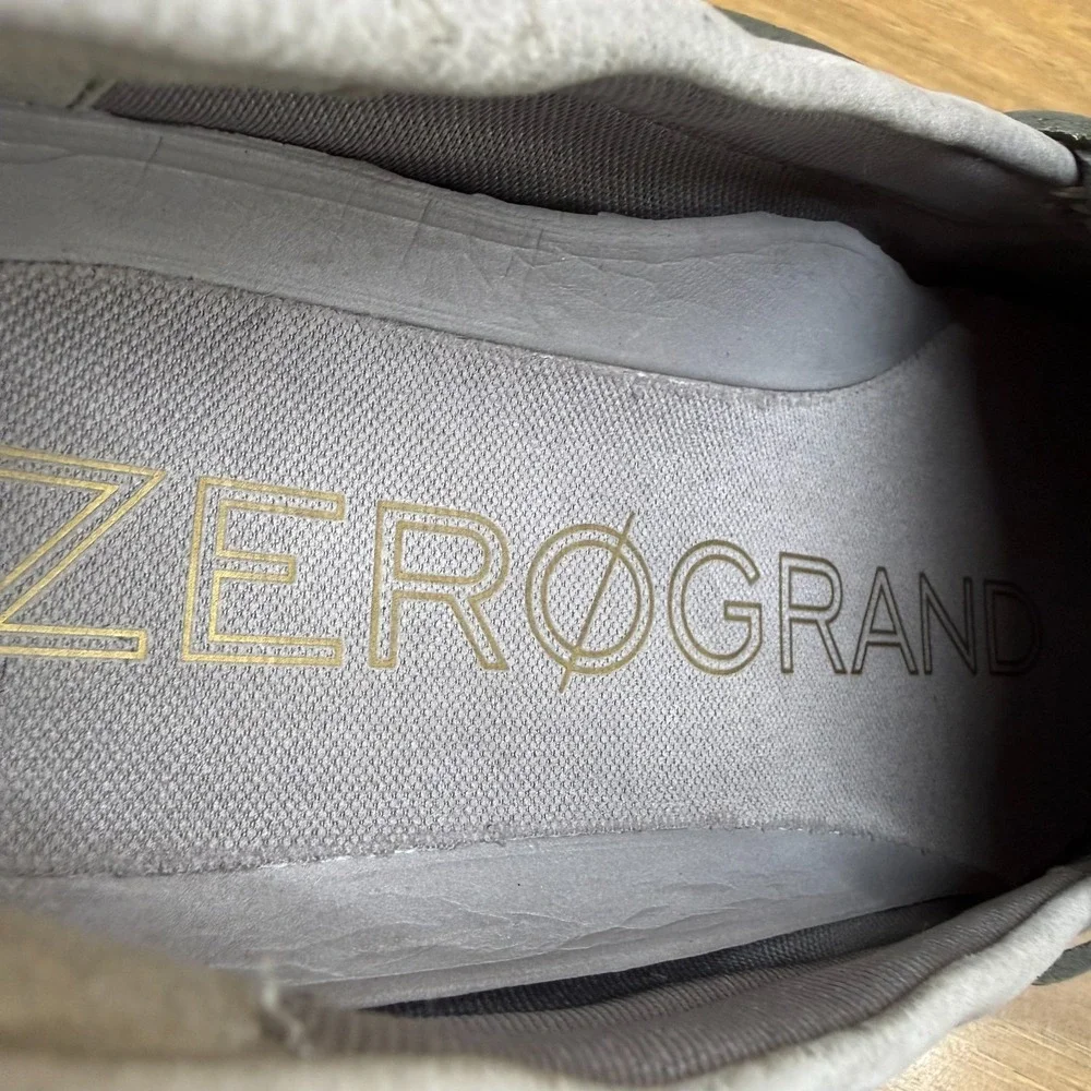 Cole Haan Zero Grand Driving Loafers Mens 10 M Gray Nubuck Leather Moc Toe Light
